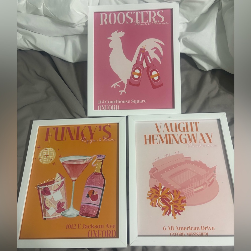 Set of Three Oxford Themed Art Prints
